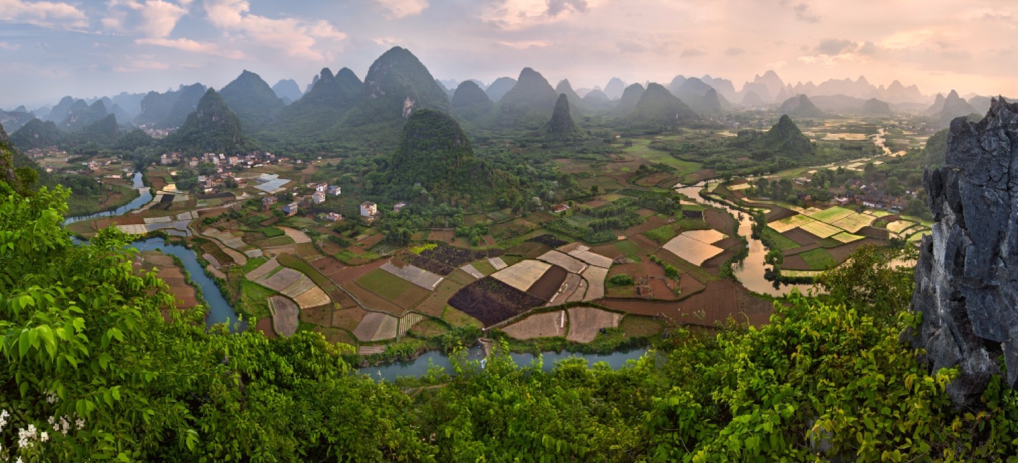 Guilin karst peaks panorama