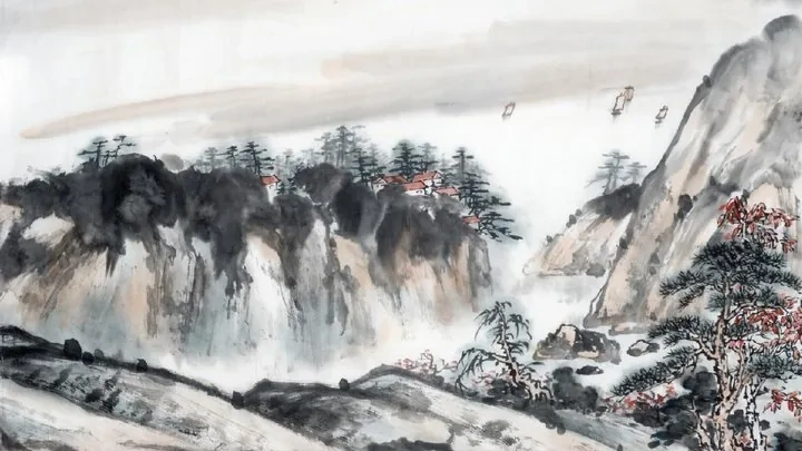 Chinese ink wash landscape painting