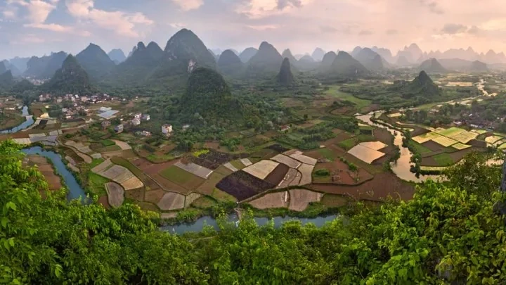 Guilin karst peaks panorama