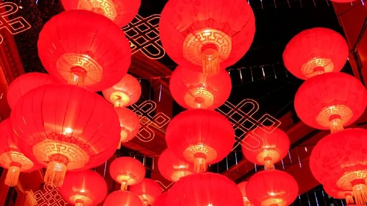 Chinese Spring Festival red decorations