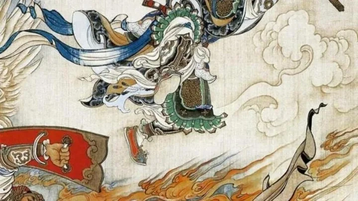 Sun Wukong the Monkey King wielding his golden staff